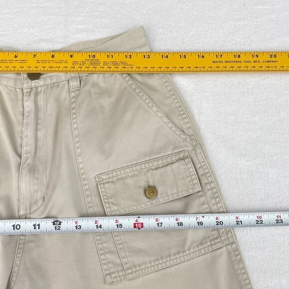90s Vintage Basic Editions Womens Khaki Tan Cargo Shorts Size 8 - Picture 7 of 11